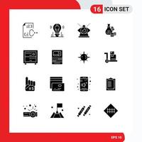 Universal Icon Symbols Group of 16 Modern Solid Glyphs of business money person providence modern Editable Vector Design Elements