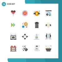 16 Creative Icons Modern Signs and Symbols of video forward tax control fast gear Editable Pack of Creative Vector Design Elements