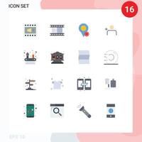 Set of 16 Modern UI Icons Symbols Signs for slot machine competencies location abilities instagram Editable Pack of Creative Vector Design Elements