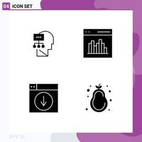 Thematic Vector Solid Glyphs and Editable Symbols of planning web head communication download Editable Vector Design Elements