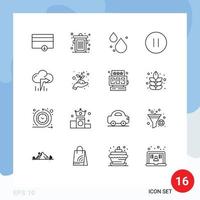 16 Thematic Vector Outlines and Editable Symbols of hand left spring arrow stop Editable Vector Design Elements