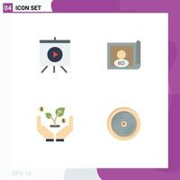 Mobile Interface Flat Icon Set of 4 Pictograms of board investment bangladesh international dvd Editable Vector Design Elements