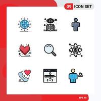 User Interface Pack of 9 Basic Filledline Flat Colors of ui expanded avatar hell devil Editable Vector Design Elements