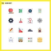 16 iconos creativos signos y símbolos modernos de accesorios de éxito de engranajes presentación gráfica paquete editable de elementos de diseño de vectores creativos