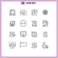 16 Creative Icons Modern Signs and Symbols of horizontal swipe target register female lab Editable Vector Design Elements