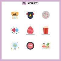 Pack of 9 creative Flat Colors of left user insignia ui on Editable Vector Design Elements