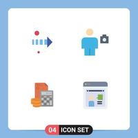 4 Flat Icon concept for Websites Mobile and Apps arrow accumulation avatar human debt Editable Vector Design Elements