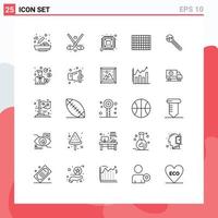 Modern Set of 25 Lines and symbols such as option food olympics chocolate storage Editable Vector Design Elements