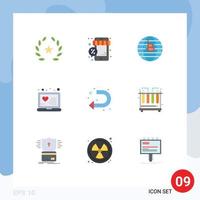 conjunto de 9 iconos de interfaz de usuario modernos signos de símbolos para la tienda en línea de flecha elementos de diseño de vectores editables descentralizados médicos