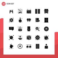 25 Thematic Vector Solid Glyphs and Editable Symbols of transportation server sponsorship hosting technology Editable Vector Design Elements