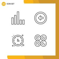 Line Pack of 4 Universal Symbols of connection time arrow user interface timer Editable Vector Design Elements