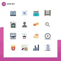 Set of 16 Modern UI Icons Symbols Signs for user technology sign smart home crib Editable Pack of Creative Vector Design Elements