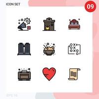 9 Filledline Flat Color concept for Websites Mobile and Apps work office station building heart Editable Vector Design Elements