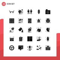 Modern Set of 25 Solid Glyphs and symbols such as big brother credit card machine people credit card card Editable Vector Design Elements