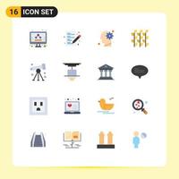 Modern Set of 16 Flat Colors and symbols such as millet grain head gluten solution Editable Pack of Creative Vector Design Elements