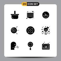 Modern Set of 9 Solid Glyphs Pictograph of help basic ampere meter hard drive disk computing Editable Vector Design Elements