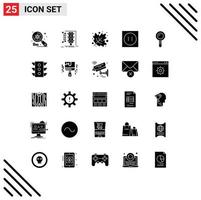 Set of 25 Commercial Solid Glyphs pack for search modern smart electronic thanksgiving Editable Vector Design Elements