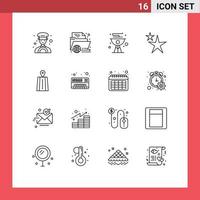 Set of 16 Vector Outlines on Grid for navigation shape online abstract grill Editable Vector Design Elements