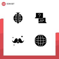 4 Creative Icons Modern Signs and Symbols of market analysis accessories market find father Editable Vector Design Elements