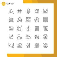 25 Thematic Vector Lines and Editable Symbols of right copyright touch copy human Editable Vector Design Elements