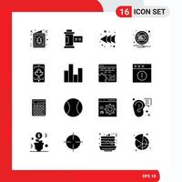 Modern Set of 16 Solid Glyphs and symbols such as canada mobile arrow notification charge Editable Vector Design Elements