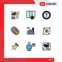 Set of 9 Modern UI Icons Symbols Signs for agriculture leaf ui tunnel train Editable Vector Design Elements