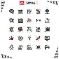 Set of 25 Modern UI Icons Symbols Signs for connect trash book remove development Editable Vector Design Elements