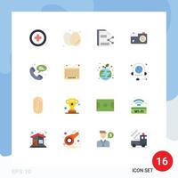 16 Universal Flat Colors Set for Web and Mobile Applications web picture content image document Editable Pack of Creative Vector Design Elements