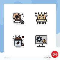 4 Creative Icons Modern Signs and Symbols of computer woman science love break Editable Vector Design Elements