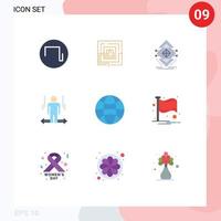 9 Creative Icons Modern Signs and Symbols of right arrow computing man structure Editable Vector Design Elements