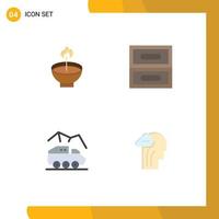 Universal Icon Symbols Group of 4 Modern Flat Icons of celebrate drawer diwali ligh planet Editable Vector Design Elements