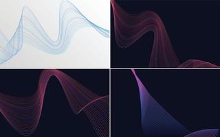 Use these geometric wave pattern backgrounds to add visual appeal to your projects vector