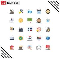 Set of 25 Modern UI Icons Symbols Signs for money currency rain web development Editable Vector Design Elements