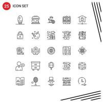 25 Universal Line Signs Symbols of kit devices avatar update monitor Editable Vector Design Elements