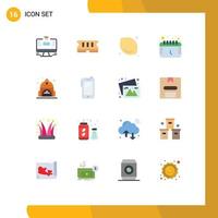 conjunto de 16 iconos de interfaz de usuario modernos signos de símbolos para reloj de bolsa calendario de alimentos paquete editable de elementos de diseño de vectores creativos