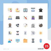 Pack of 25 creative Flat Colors of cooker email eid contact us communication Editable Vector Design Elements