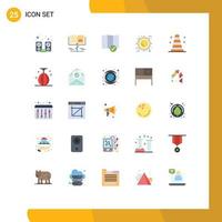 Universal Icon Symbols Group of 25 Modern Flat Colors of tools environment check in ecology energy Editable Vector Design Elements