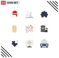 9 Thematic Vector Flat Colors and Editable Symbols of environment pin extension kids touch Editable Vector Design Elements