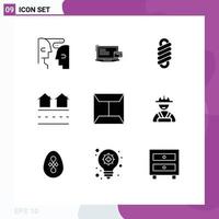 Set of 9 Modern UI Icons Symbols Signs for envelope real online payment housing estate Editable Vector Design Elements