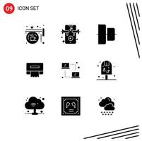 Solid Glyph Pack of 9 Universal Symbols of transfer laptop align computing paper Editable Vector Design Elements