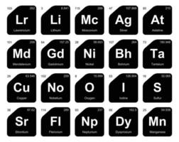 diseño de paquete de iconos de 20 tablas preiodicas de los elementos vector