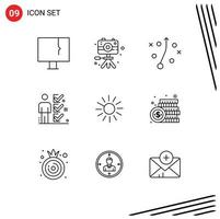 Set of 9 Commercial Outlines pack for luck chain tick hobby user checklist Editable Vector Design Elements