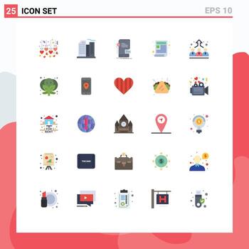 25 User Interface Flat Color Pack of modern Signs and Symbols of employee website interface web content Editable Vector Design Elements