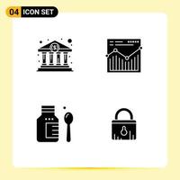 Creative Icons Modern Signs and Symbols of bank home hospital government website lock Editable Vector Design Elements