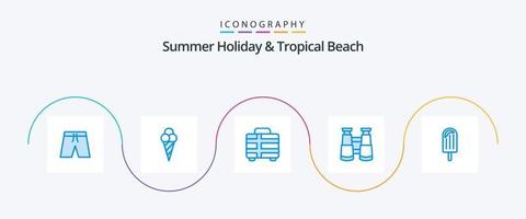 Beach Blue 5 Icon Pack Including ice. cream. holiday. beach. search vector