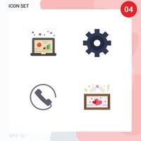 User Interface Pack of 4 Basic Flat Icons of analysis board data answer heart Editable Vector Design Elements