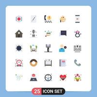 Set of 25 Modern UI Icons Symbols Signs for wedding dish project help center Editable Vector Design Elements