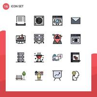 16 Creative Icons Modern Signs and Symbols of computer business web page sand massege Editable Creative Vector Design Elements