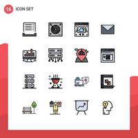 16 iconos creativos signos y símbolos modernos de la página web de negocios informáticos masaje de arena elementos de diseño de vectores creativos editables