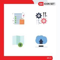 4 Thematic Vector Flat Icons and Editable Symbols of check list location shop cog new Editable Vector Design Elements